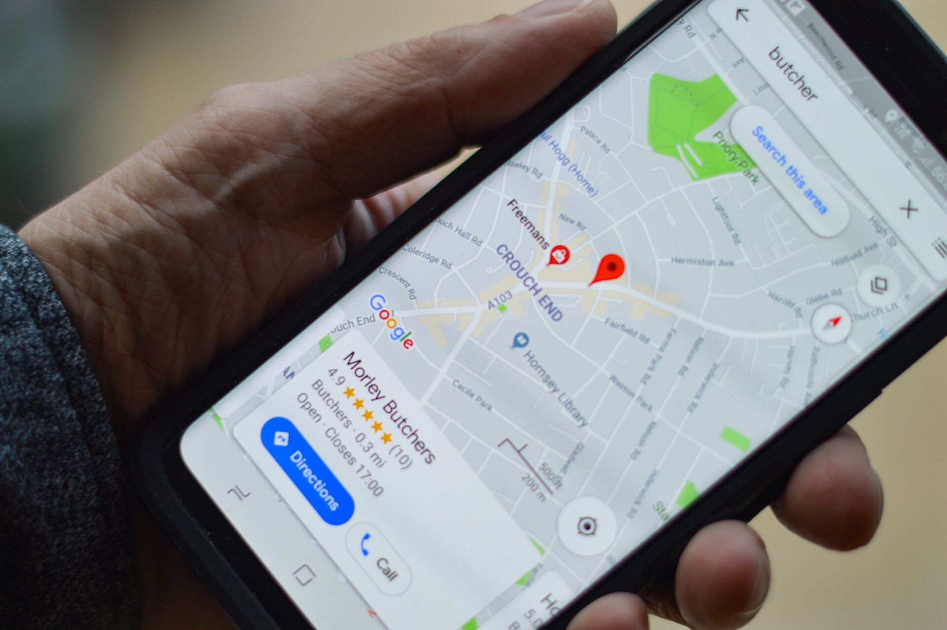 a person using a google map on a smartphone